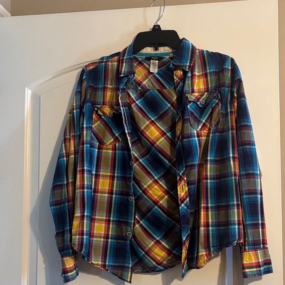 Guess Kids Multicolor Plaid Shirt